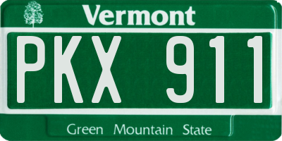 VT license plate PKX911