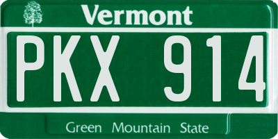 VT license plate PKX914