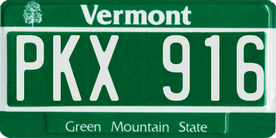 VT license plate PKX916