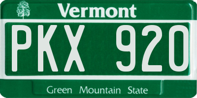 VT license plate PKX920