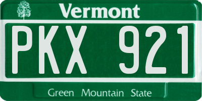 VT license plate PKX921
