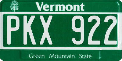 VT license plate PKX922