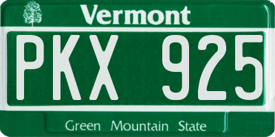 VT license plate PKX925