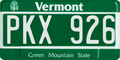 VT license plate PKX926