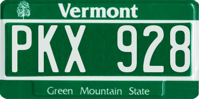 VT license plate PKX928