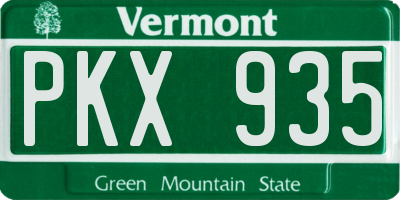 VT license plate PKX935