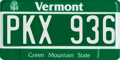 VT license plate PKX936