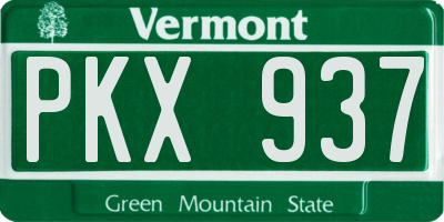 VT license plate PKX937