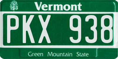 VT license plate PKX938