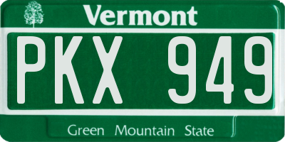 VT license plate PKX949