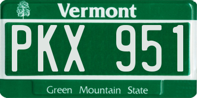 VT license plate PKX951