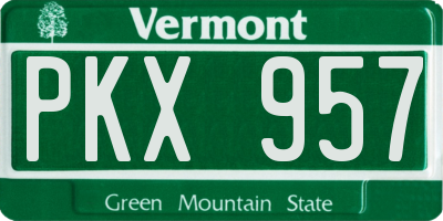 VT license plate PKX957