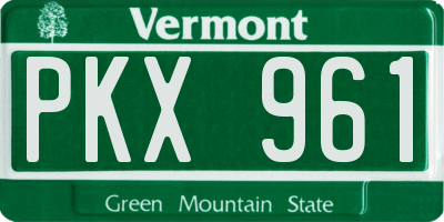 VT license plate PKX961