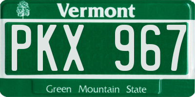 VT license plate PKX967