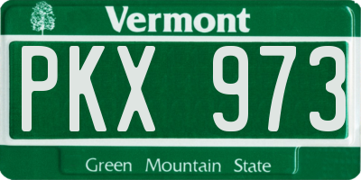 VT license plate PKX973
