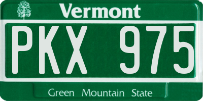 VT license plate PKX975