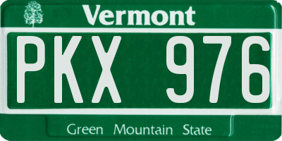VT license plate PKX976