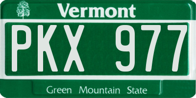 VT license plate PKX977