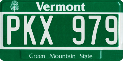 VT license plate PKX979