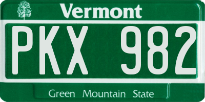 VT license plate PKX982