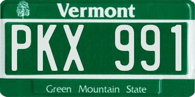 VT license plate PKX991
