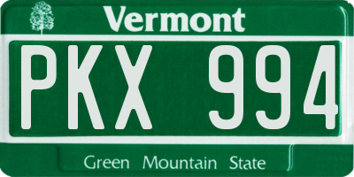 VT license plate PKX994