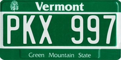 VT license plate PKX997