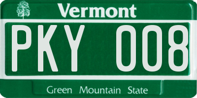 VT license plate PKY008