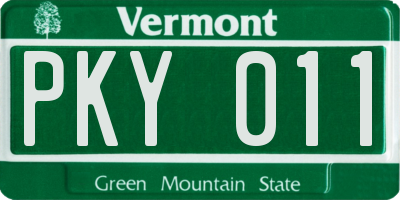 VT license plate PKY011