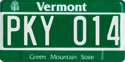 VT license plate PKY014