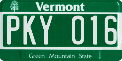 VT license plate PKY016