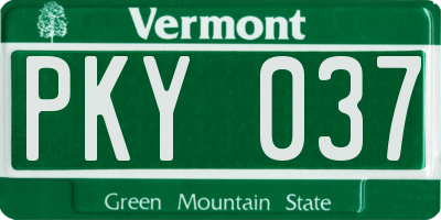 VT license plate PKY037