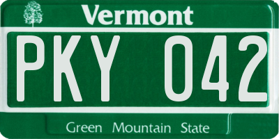 VT license plate PKY042