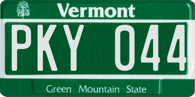 VT license plate PKY044