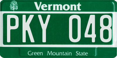 VT license plate PKY048