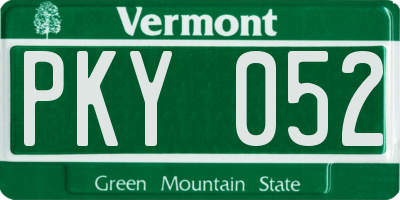 VT license plate PKY052