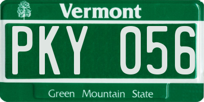 VT license plate PKY056