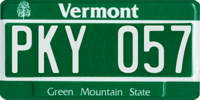 VT license plate PKY057