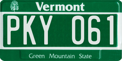 VT license plate PKY061