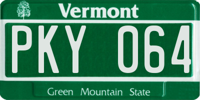 VT license plate PKY064