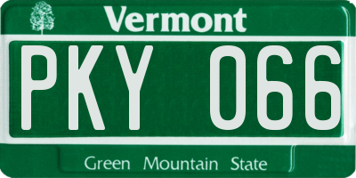 VT license plate PKY066