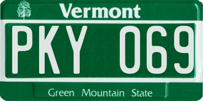 VT license plate PKY069