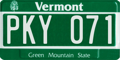 VT license plate PKY071