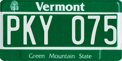 VT license plate PKY075