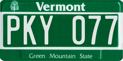 VT license plate PKY077