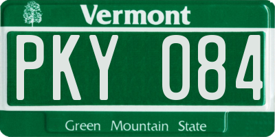 VT license plate PKY084