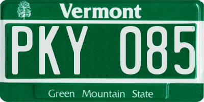 VT license plate PKY085