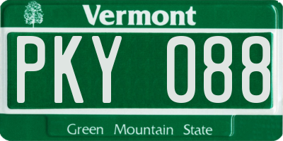 VT license plate PKY088