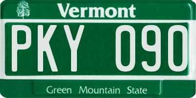 VT license plate PKY090