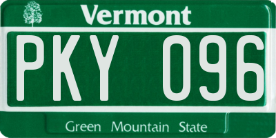 VT license plate PKY096